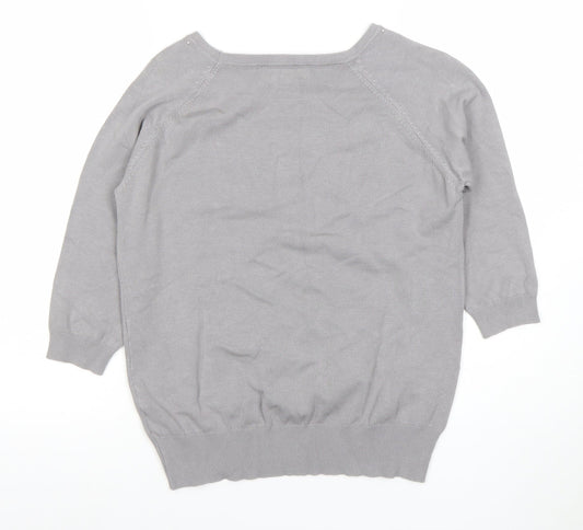 Womens UK Size M/L BASSINI Grey Basic Blouse