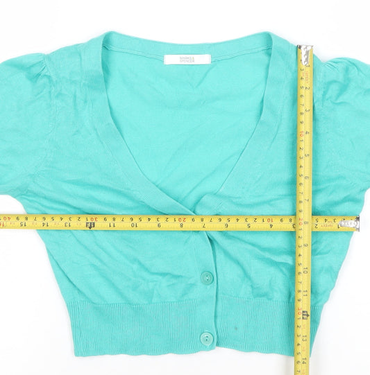 Womens UK Size 8 Marks and Spencer Green Cardigan Jumper