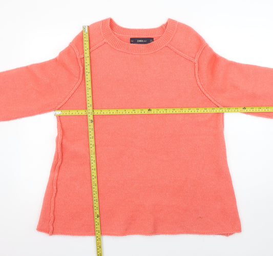 Womens UK Size 12 Zara Pink Pullover Jumper