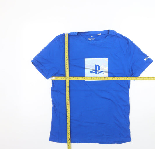 Boys UK Size 14-15 Years H&M Blue Basic T-Shirt
