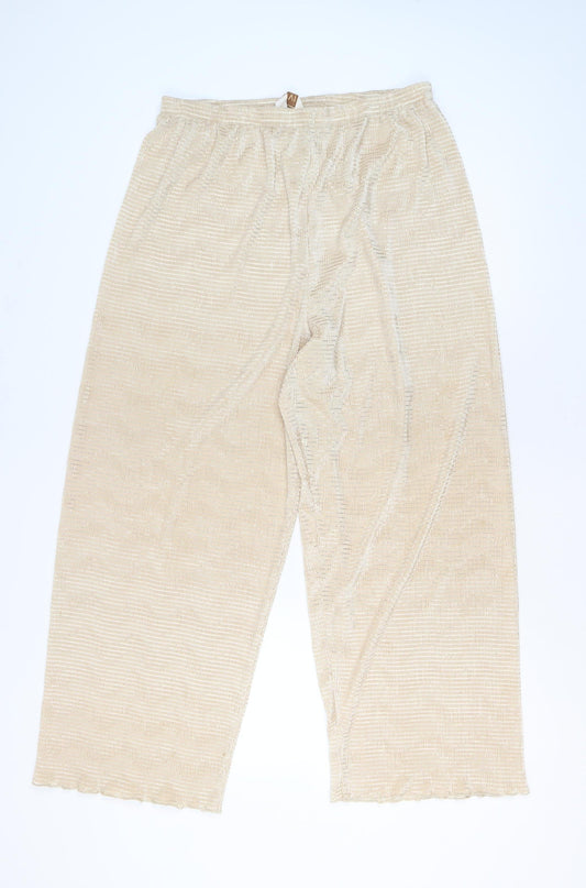 Womens UK Size 12 ELVI Relaxed Fit CasualTravel Beige Trousers