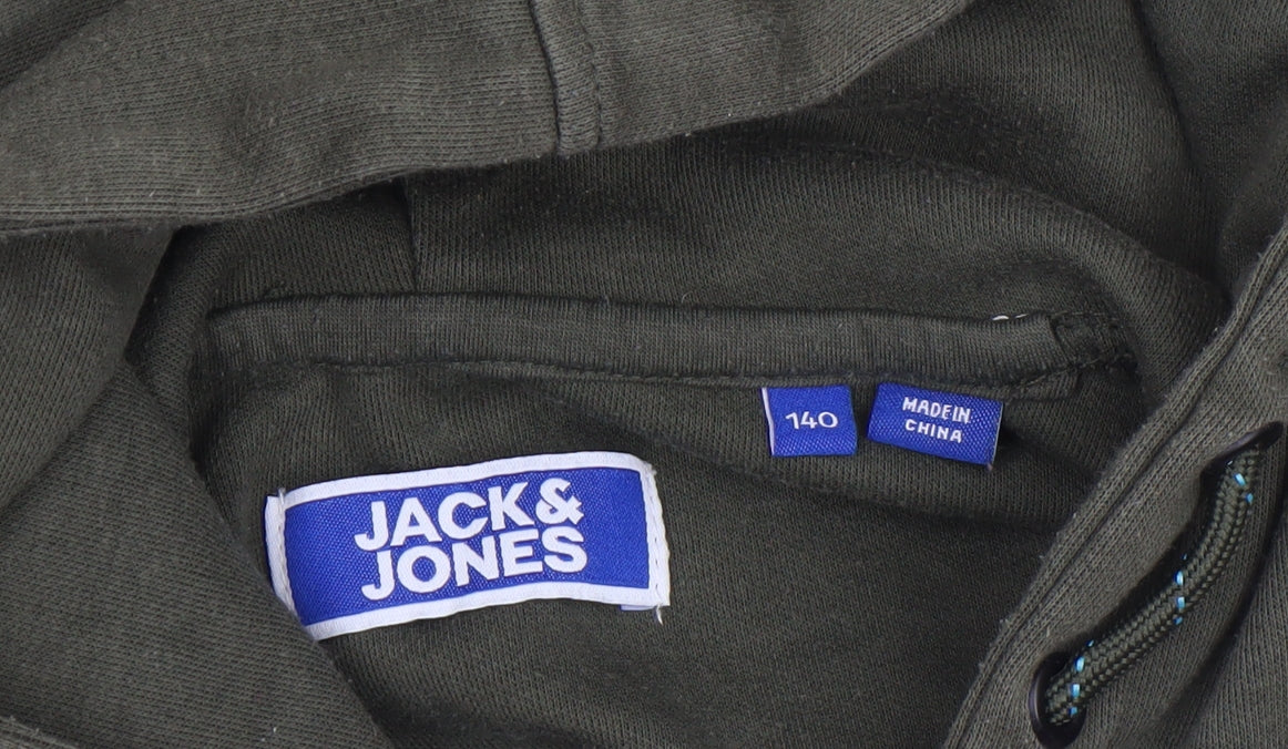 Boys UK Size 10 Years JACK & JONES Green Pullover Hoodie