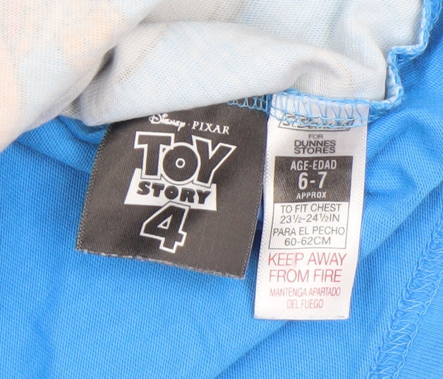 Boys UK Size 6-7 Years Dunnes Stores Blue Basic T-Shirt