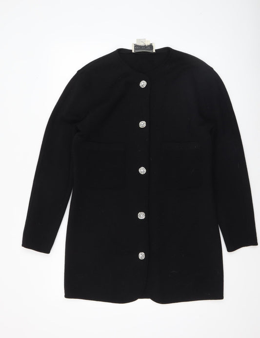 Womens UK Size L Adrienne Vittadini Black Cardigan Jumper