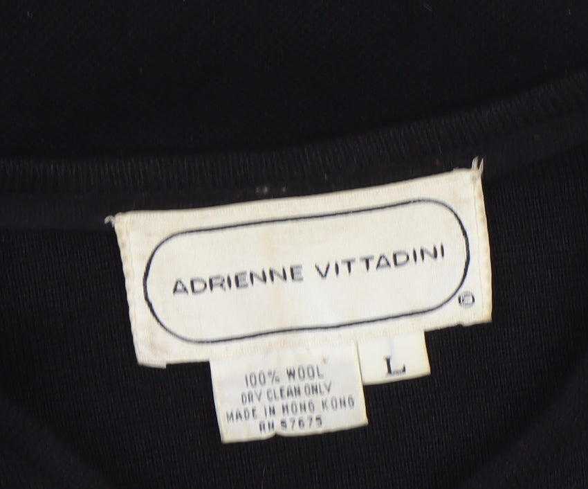 Womens UK Size L Adrienne Vittadini Black Cardigan Jumper