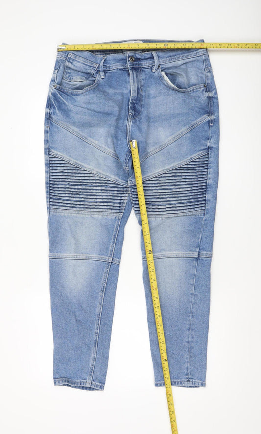 Mens UK Size M Zara Man Slim Fit Tapered Blue Jeans