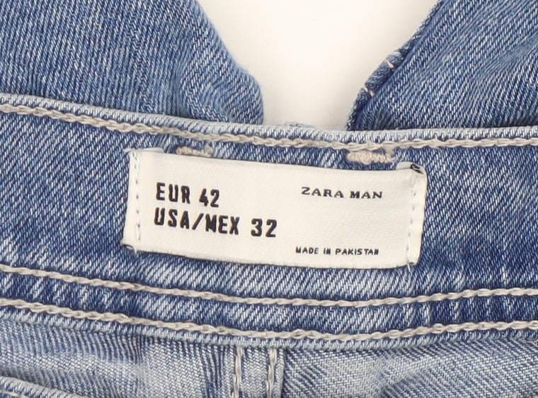 Mens UK Size M Zara Man Slim Fit Tapered Blue Jeans