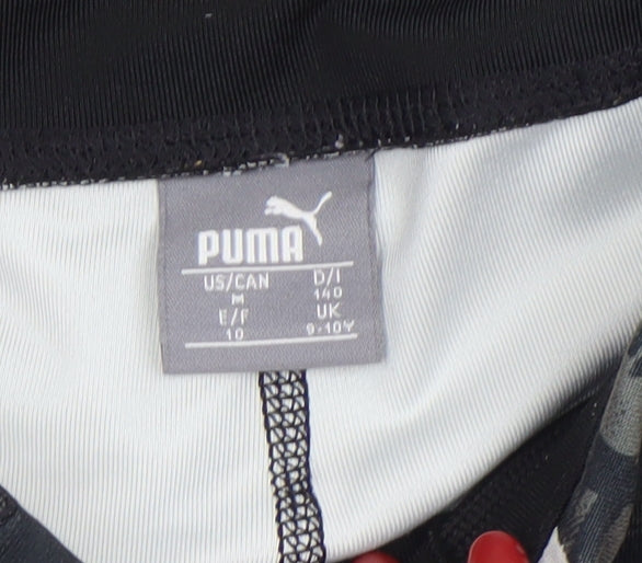 Additional view of Puma girls’ black geometric print activewear leggings 9-10 years