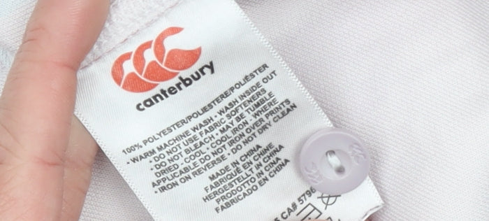 Additional view of Canterbury boys’ red rugby polo shirt 8 years jigsaw design