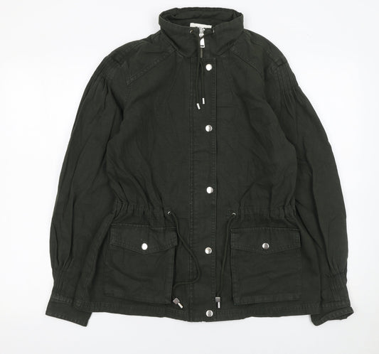 Next Women Green Cotton Anorak Jacket UK 10 Casual Spring Style