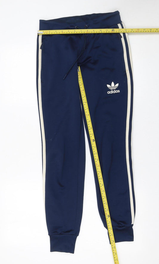 Womens UK Size 8 adidas Regular Fit Jogger Blue Trousers