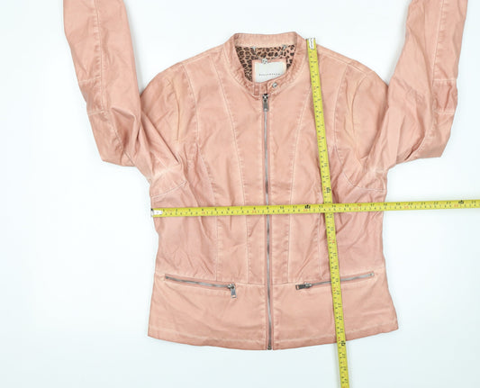 Womens UK Size 14 Rino & Pelle Pink Biker Coat