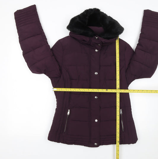 Womens UK Size 14 Dunnes Stores Purple Puffer Jacket