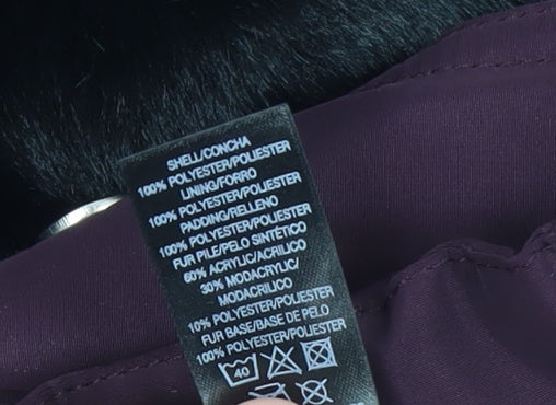 Womens UK Size 14 Dunnes Stores Purple Puffer Jacket