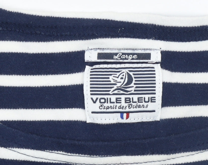 Womens UK Size L Voile Bleue Blue Basic T-Shirt