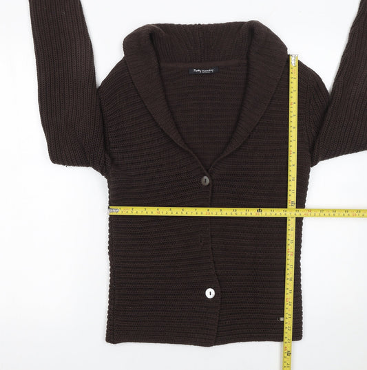 Womens UK Size 10 Betty Barclay Brown Cardigan Jumper