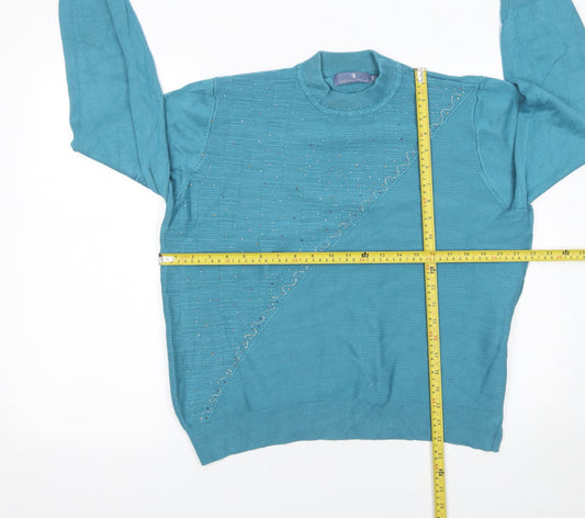 Womens UK Size M Castle of Ireland Blue Pullover Jumper