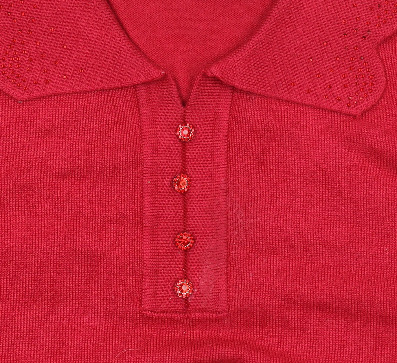 Womens UK Size 14 Castle of Ireland Red Henley Jumper