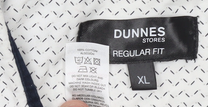 Dunnes Stores Men's White Short Sleeve Regular Fit Cotton Shirt XL