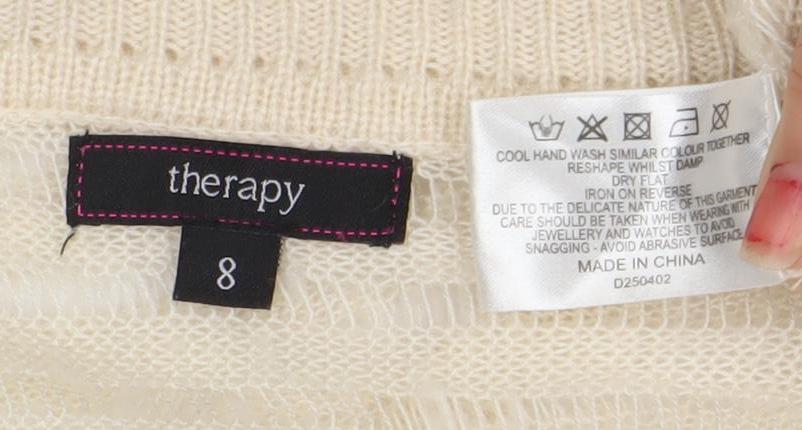 Womens UK Size 8 Therapy Ivory Cardigan Jumper