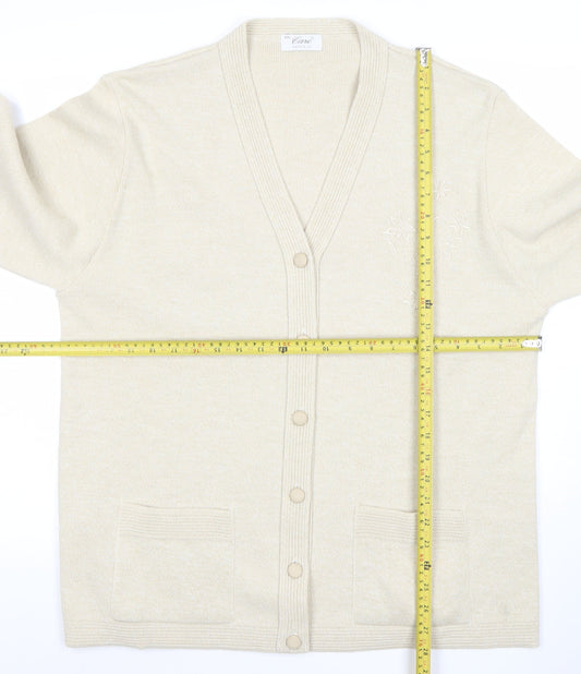 Womens UK Size 2XL Care Beige Cardigan Jumper