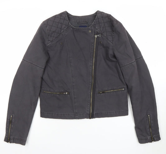 Womens UK Size 8 Gap Black Biker Coat