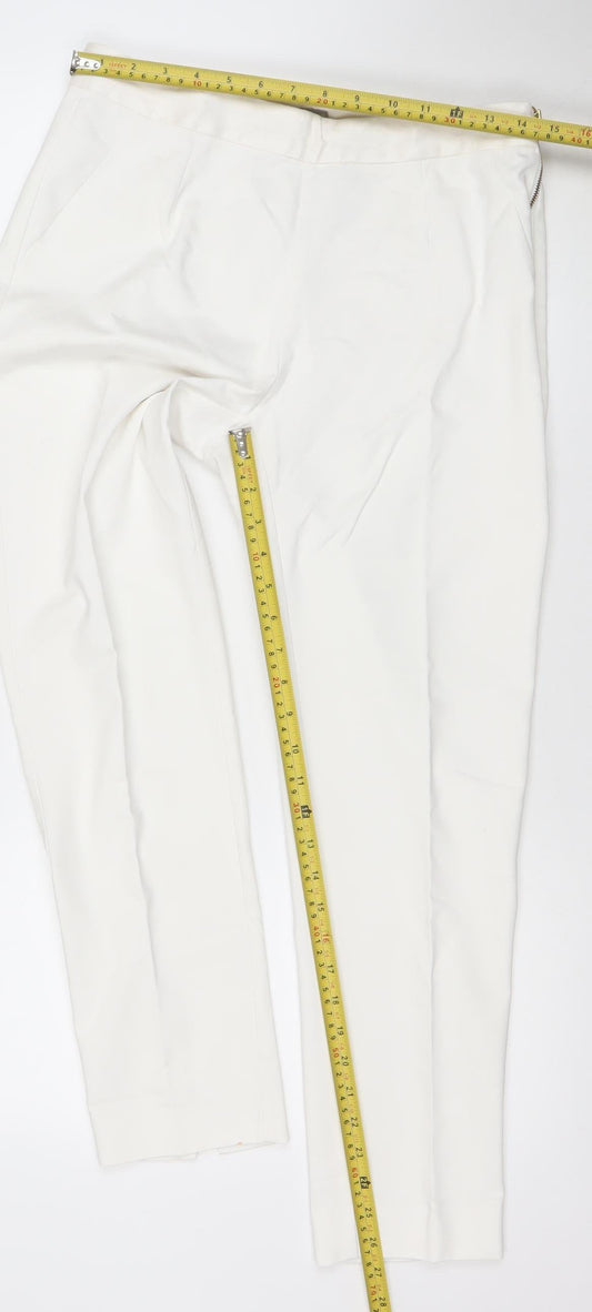 Womens UK Size 12 Coast Slim Fit Business Formal Workwear Ivory Trousers