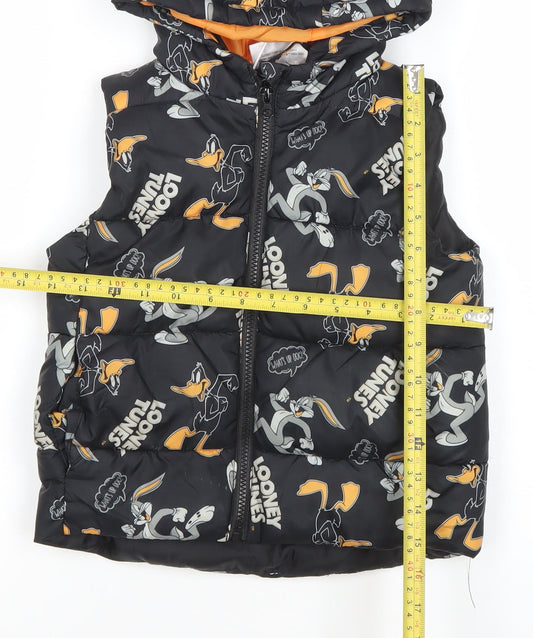 Boys UK Size 5 Years Looney Tunes Black Puffer Jacket