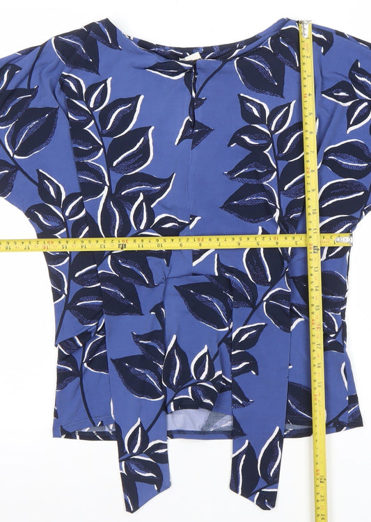 Womens UK Size 10 Monsoon Blue Wrap Blouse
