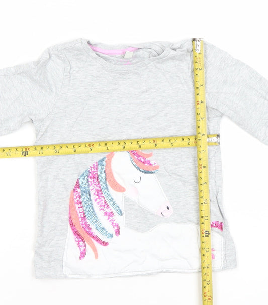Girls UK Size 5 Years Joules Grey Basic T-Shirt