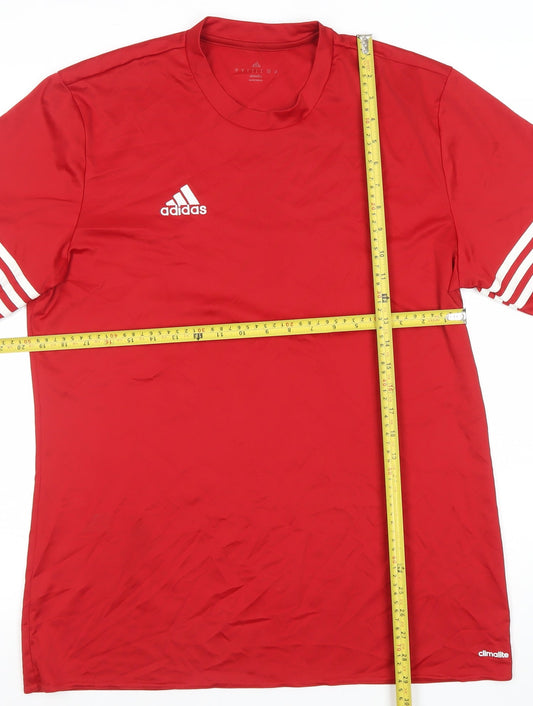 Mens UK Size L adidas Red Football Gym & Training Running & Jogging T-Shirt