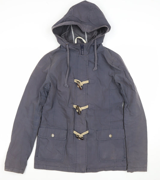 Womens UK Size 10 Fat Face Blue Duffle Coat