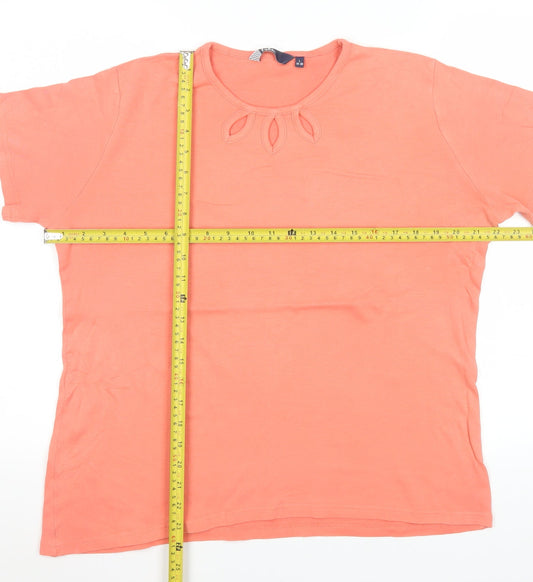Womens UK Size L Isle Orange Basic T-Shirt