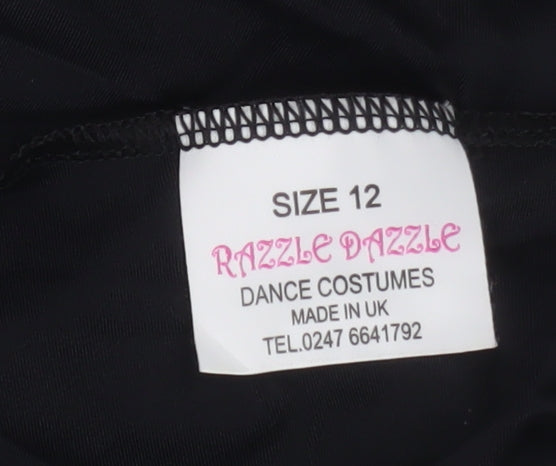 Womens UK Size 12 Razzle Dazzle Slim Fit Leggings Black Leggings