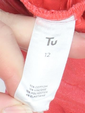 Womens UK Size 12 TU Regular Fit Straight Pink Jeans