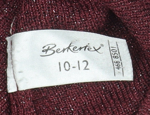 Womens UK Size 10-12 Berkertex Red Basic Blouse
