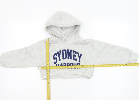 Girls UK Size 8-9 Years Zara Grey Pullover Hoodie