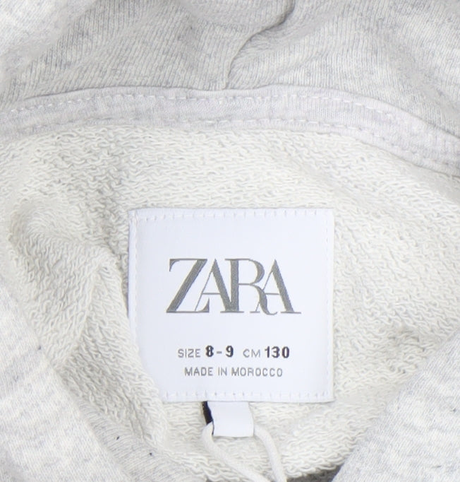 Girls UK Size 8-9 Years Zara Grey Pullover Hoodie