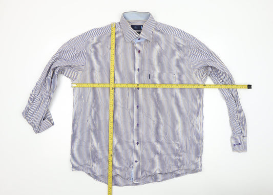 Mens UK Collar Size XL André Smart Blue Dress Shirt