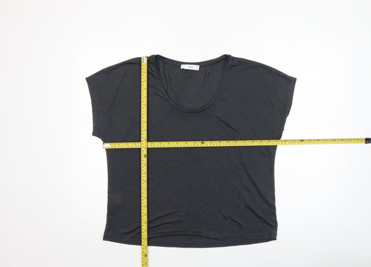 Womens UK Size L MNG Black Basic T-Shirt