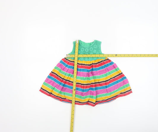 Marks and Spencer Unisex Baby Multicoloured 3-6 Months A-Line Cotton Dress