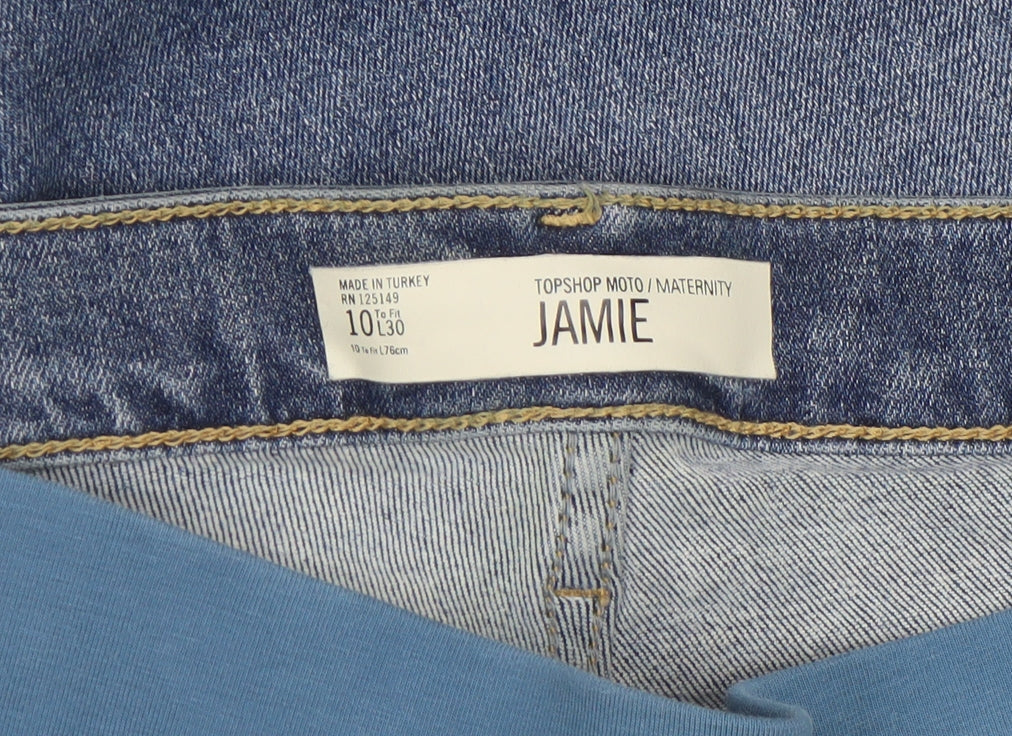 Topshop Womens Blue Jamie Maternity Skinny Jeans Size 10 L30
