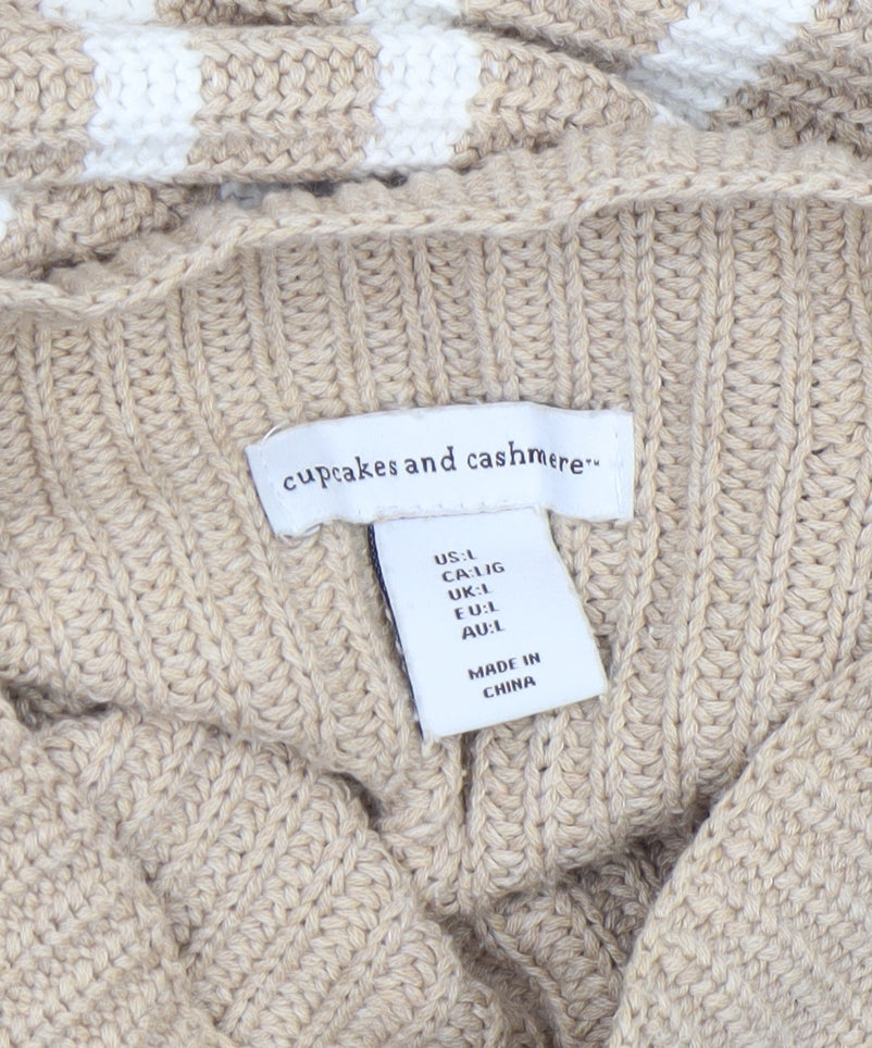 Womens UK Size L Cupcakes and Cashmere Beige Pullover Jumper
