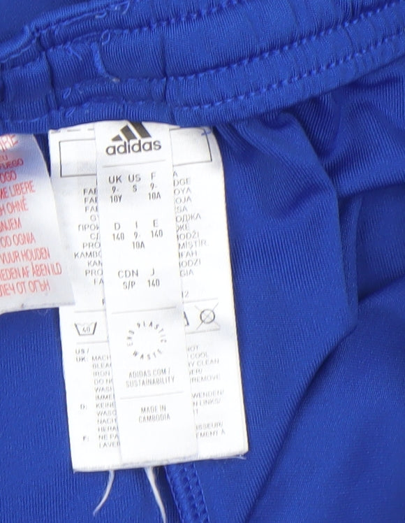 Additional view of adidas boys’ blue football athletic shorts, size 10, years elastic waist