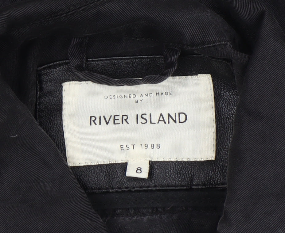 Womens UK Size 8 River Island Black Military Jacket