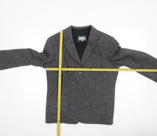 Marks and Spencer Per Una Women's Grey Wool Blend Blazer Size 16