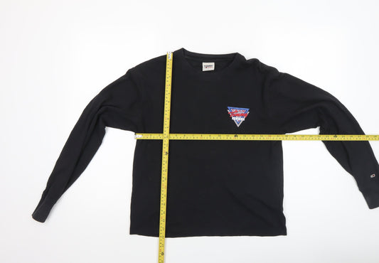 Womens UK Size S Tommy Jeans Black Basic T-Shirt