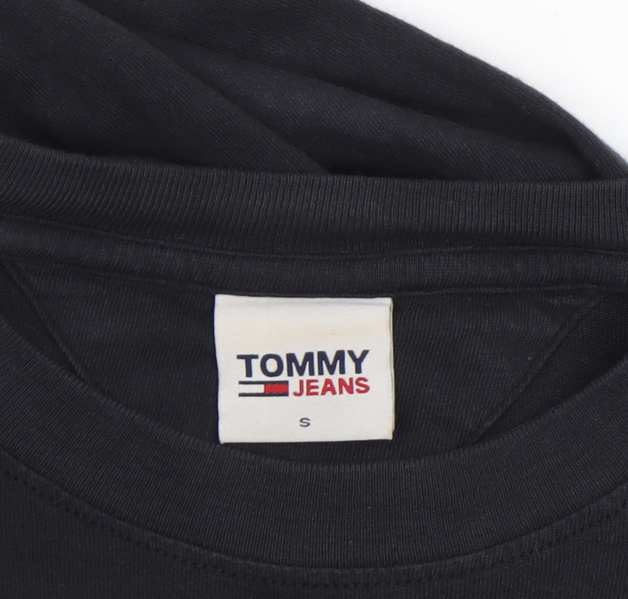 Womens UK Size S Tommy Jeans Black Basic T-Shirt