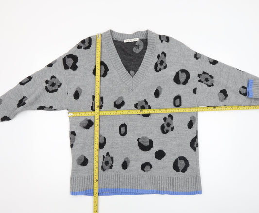 Womens UK Size 12-14 Fig & Basil Grey Pullover Jumper