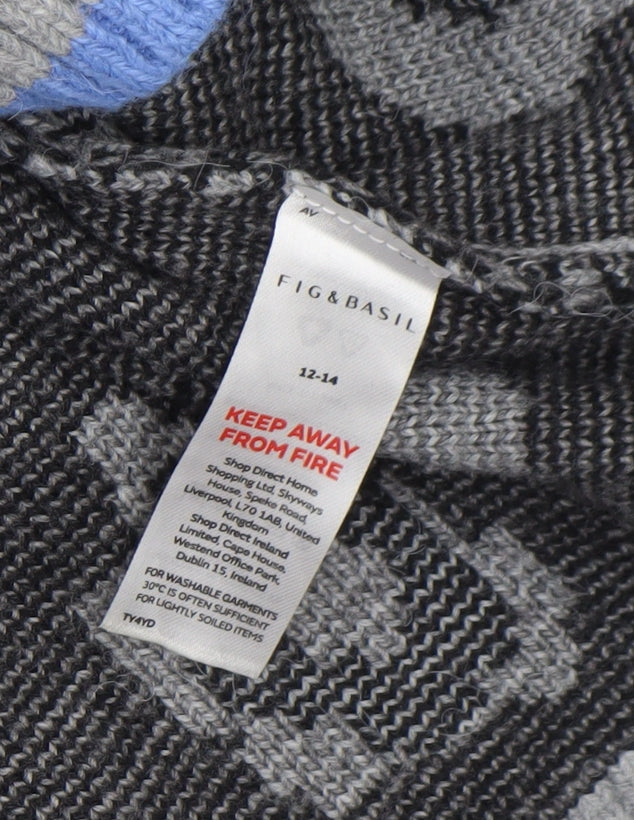 Womens UK Size 12-14 Fig & Basil Grey Pullover Jumper
